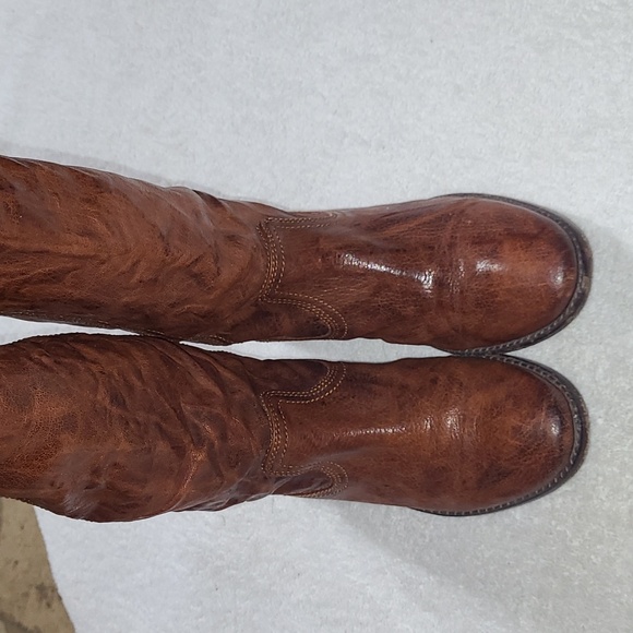 Frye Anna Cognac Leather Pull On Boots Size 6B Womans - Picture 4 of 11